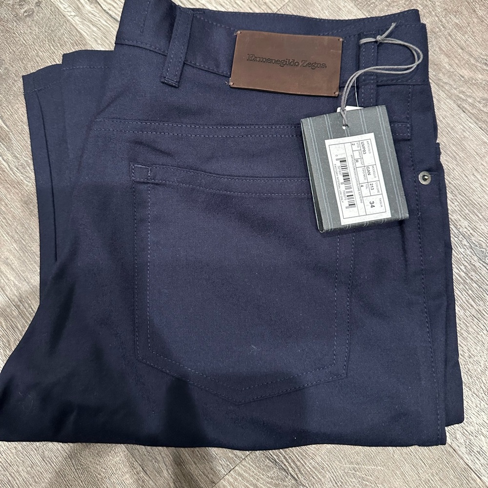 ZEGNA MENS NAVY BLUE PANTS BRAND NEW
